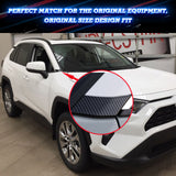 Set Carbon Fiber Style Exterior Front Window A-Pillar Rear Window C-Pillar Spoiler Window Pillar Accessories Cover Trim Combo Kit, Compatible with Toyota Rav4 2019-2024
