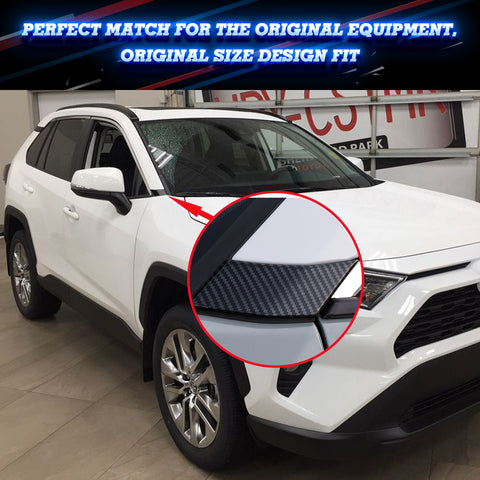 Exterior Front Side Door Window A Pillar Molding Cover Trim Compatible With Toyota RAV4 2019 2020 2021,Carbon Fiber Pattern