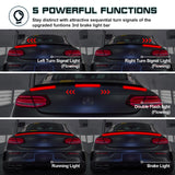 Carbon Fiber PU Rear Roof Trunk Tail Spoiler Wing Lip Tail Signal Brake Light Universal