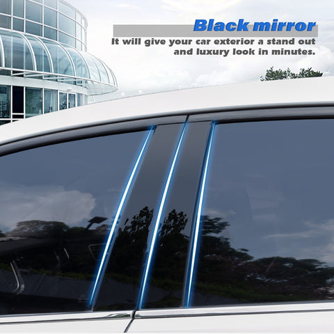 Door Window Pillar Post Genuine KK Vinyl Decal, Overlay Pre-Cut Cover Sticker, Compatible with BMW 3-Series F30 2012-2018 (Glossy Black)