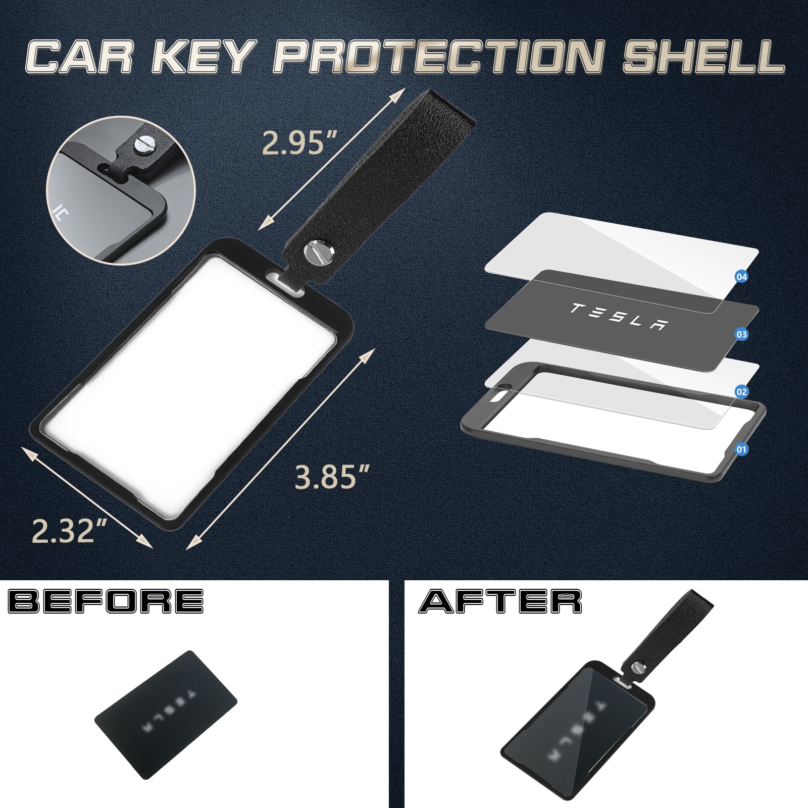 Car Key Card Holder For Tesla Model 3 Tesla Key Card Aluminum