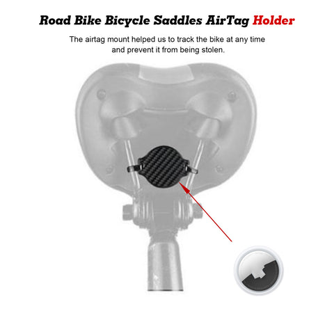 Carbon Bicycle Saddle Hidden Airtag Anti-theft Tracker Protective Cover Holder (Strap Style)