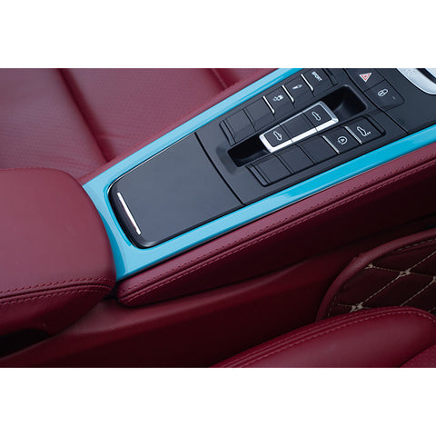 1pcs Red / White / Blue ABS Car Central Console Gear Shift Console Panel Decor Cover for Porsche 911 Boxster Cayman 2013-2019