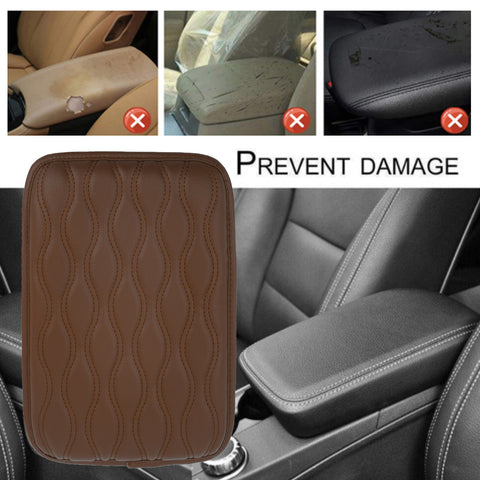 Brown Car Accessories Armrest Cushion Cover Center Box Pad Protector Universal