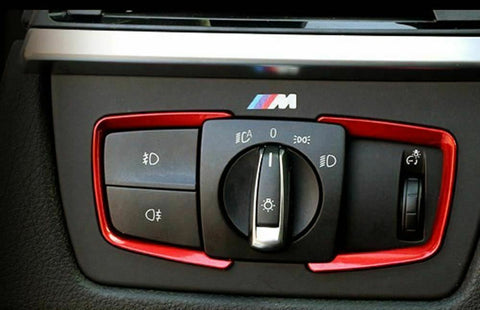Front Headlight Switch Button Frame Cover Decor Trims for BMW 2 3 4 Series X5 X6 - Car Interior Decorative Sticker