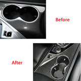 Carbon Fiber Console Water Cup Holder Panel Trim Frame Cover for Infiniti Q50 Q60 2014-2019