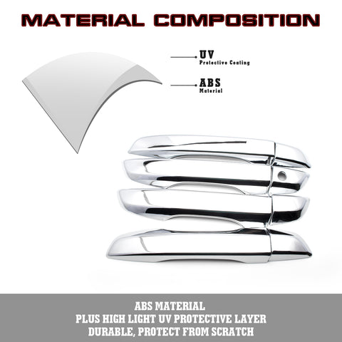 Chrome Silver Door Handle+Door Edge Protect Guard Trim For Honda Civic 2016-2021