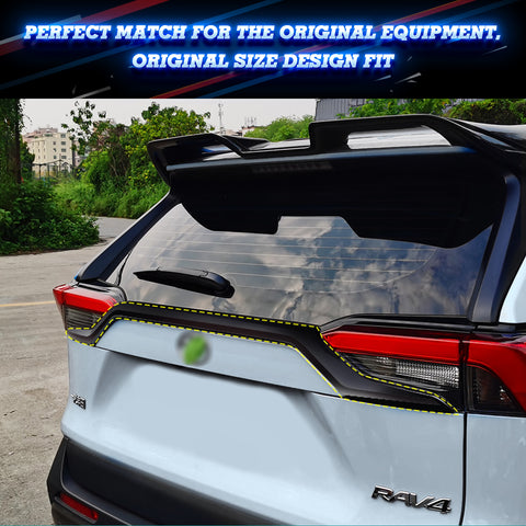 Glossy Black Exterior Rear Trunk Upper Lid Cover Trim For Toyota RAV4 2019-2022