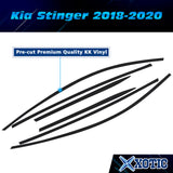 Set(6pcs) Gloss Black Vinyl Pre-Cut Window Strip Cover For Kia Stinger 2018-2020