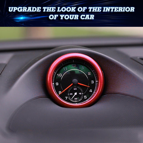 Red Aluminum Alloy Sport Style Interior Dashboard Clock Ring Trim For Porsche Macan