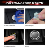 Aluminum Keyless Start Engine Stop Push Button Surrounding Ring Decoration Cover Trim Compatible with Audi A4 A5 A6 A7 Q5, etc (Silver)