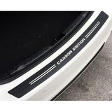 Carbon Fiber Texture Car Rear Bumper Guard Sticker, Sporty Rear Trunk Sill Scratch Protector Vinyl Decal, 35.43"/41.33"