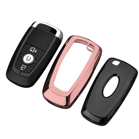 Pink TPU Full Protect Remote Smart Key Fob Cover For Ford Mustang F-150 F-250