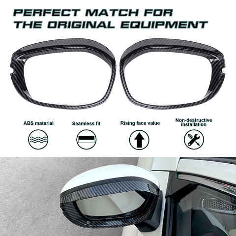 Carbon Fiber Pattern Rear View Side Mirror Cover Trim For Honda Civic 11th Gen