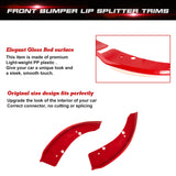 2PCS Exterior Front Bumper Lip Splitter Spoilers Protector Bumper Corner Edge Guard Cover Trim Accessories Compatible With Dodge Charger SRT Hellcat/SRT 392/Scat Pack/RT Scat Pack 2015-2021, Red