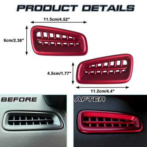 Interior Dashboard Side AC Air Outlet Frame Cover Trim For Honda Civic 11th Gen 2022, Red