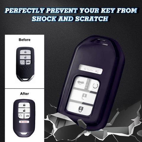 Purple TPU Anti-dust Remote Key Fob Cover For Honda Civic Accord 2/3/4 Button