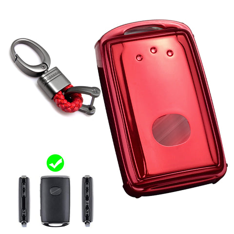 Red Soft TPU Full Protect Remote Smart Key Fob Cover Case For Mazda 3 2019-2021