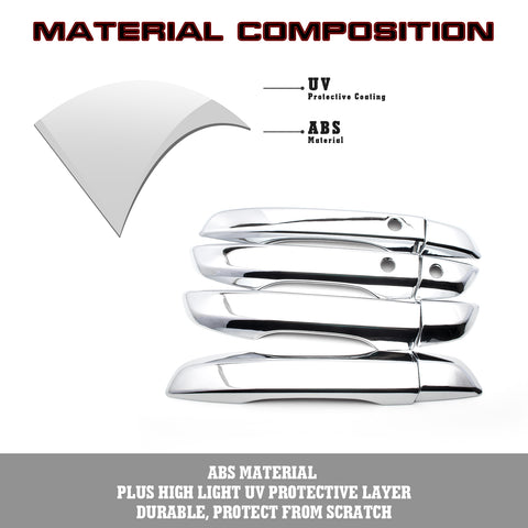 Chrome Silver Smart Door Handle + Door Edge Guard Cover Trim For Honda Civic 2016-2021