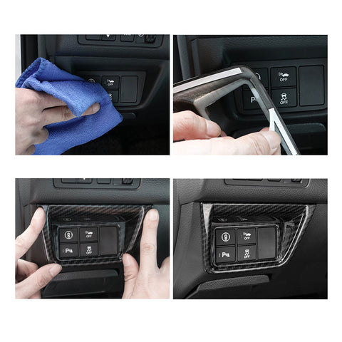for Honda Accord 2018 2019 Car Console Control Function Button Trim Cover Panel Frame Decor ABS Carbon Fiber Look