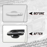 Set Carbon Fiber Style Exterior Side Mirror Stripe Door Handle Bowl Gas Tank Cap Rear Side Window Louvers Accessories Cover Trim Combo Kit, Compatible with Toyota Rav4 2019-2024