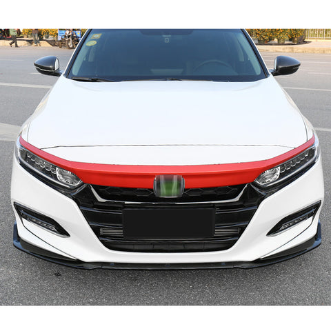 5pcs Red / Carbon Fiber Style Vinyl Front Hood Grille Grill Molding Trim Sticker Decal for Honda Accord 2018 2019