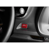Red Real Carbon Fiber Keyless Engine Start Push Button Cover Trim for Chevrolet Camaro 2016-up, Sporty Engine Ignition Start Stop Button Cap for Chevrolet Corvette C7 2014-2019