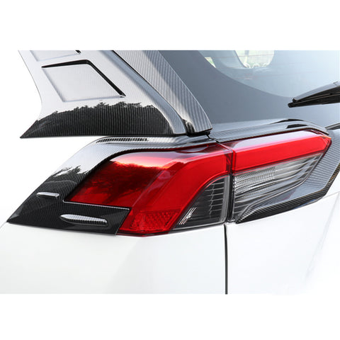 4pcs for Toyota RAV4 2019 2020 Taillight Rear Light Frame Cover Trim, Sporty ABS Carbon Fiber Car Rear Lamp Cover Molding