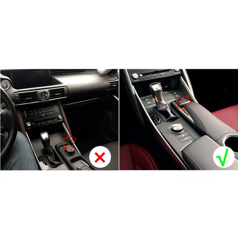 2pcs Carbon Fiber Car Gear Shift Knob Console Panel Trim Frame Cover for Lexus IS250 IS350 2014-2018