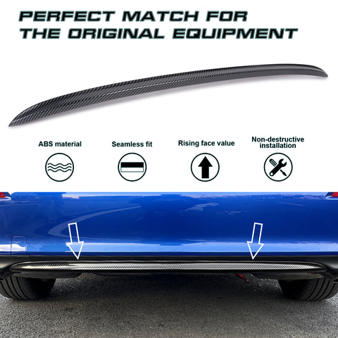 Carbon Fiber Pattern Rear Bumper Lip Cover Trim For Honda Civic 11th Gen 2022