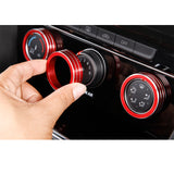 3pcs Aluminum AC Climate Control Ring Air Condition Knob Cover Trim for Volkswagen MK7 Golf GTI, Red