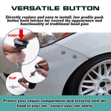 2X Red Push Button Quick Release Hood Bonnet Pins Lock Clip Car Bumper Latch Kit