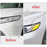 2pcs Yellow Reflective Headlight Sticker Headlamp Warning Safety Overlay Decal for Toyota Camry 2018 2019