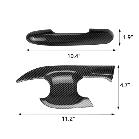 8PCS Door Handle + Door Handle Bowl Cover Trim Kit For Toyota Highlander 2020-UP, Carbon Fiber Pattern