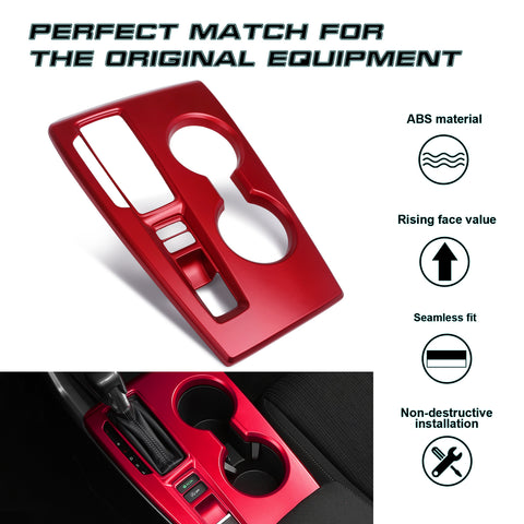 1PC Gloss Red Interior Gear Shift Box Molding Decor Trim For Honda Civic 11th 2022+