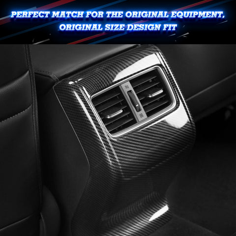 Carbon Fiber Texture AC Air Vent Outlet Rear Center Cover Trim For Honda Accord 2018 2019 2020 10th Generation