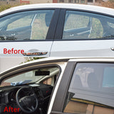 Carbon Fiber Style Car Pillar Post Cover Trim Door Window Pillar Post Molding Sticker for Honda Civic 2016-2020