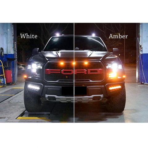 2pcs High Power Dual Color White Amber 5-LED Switchback Fog Lights for Ford F-150 Raptor 2017-2018