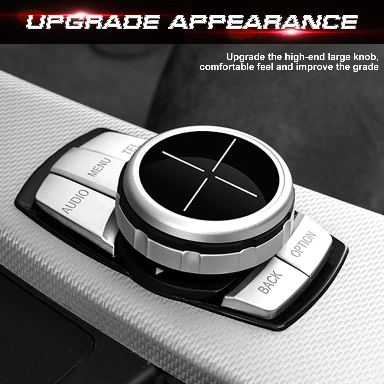 Silver Multi-Media IDrive Button Cover Decor Trim For BMW 1 2 3 4