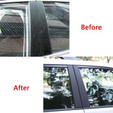 Carbon Fiber Style Car Pillar Post Cover Trim Door Window Pillar Molding Decal for Honda Accord Sedan 2008 2009 2010 2011 2012