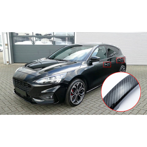 Sporty Carbon Fiber Style Car Exterior Door Handle Cover Trim Protector for Ford Focus Escape 2013-2018