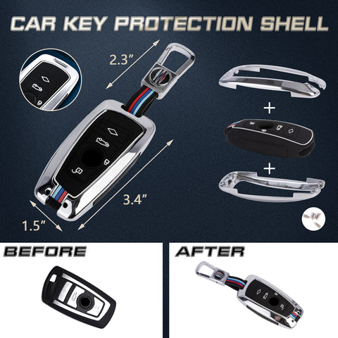 Full Seal Smart Key Fob Shell Case For BMW 1-7 Series X3 X4 M2-M6 (4-Button)