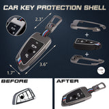 Gun Color Full Seal Keyless Entry Key Fob Cover For BMW 2 3 5 6 7 Series X1 X2 X3 X5 X6