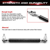 Carbon Fiber Look Adjust 6"-9" Alloy Bumper Splitter Rod Strut Tie Support Bars