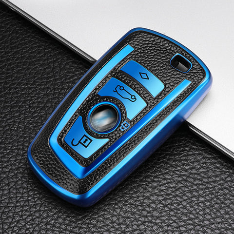 Blue Full Cover Smart Key Fob Exact Fit Cover For BMW F20 F21 F22 F25 F30 F31