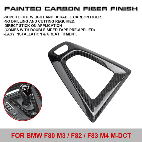 Carbon Fiber Center Shifter Console Base Trim For BMW F80 F82 F83 M3 M4 M-DCT