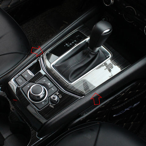Stainless Steel Car Gear Shift Knob Console Panel Trim Frame Cover for Mazda CX-5 CX5 2017-2021