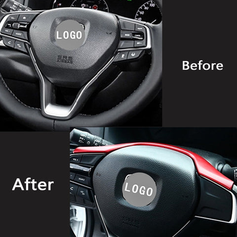Carbon Fiber Style / Red Steering Wheel Frame Cover Trim Inner Decoration Fit Honda Accord 2018