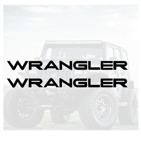 2 x Black/ Brushed Silver/ Red/ White WRANGLER Letter Decal Hood Vinyl Sticker for Jeep Wrangler Rubicon CJ YJ TJ JK JL