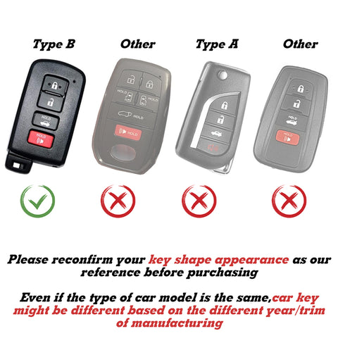 Red TPU Full Seal Smart Key Fob Case For Toyota Camry Corolla Highlander Avalon
